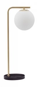 LAMPKA STOŁOWA NOCNA CZARNO ZŁOTA BIAŁA KULA LUCES EXCLUSIVAS RIOJA LE41774