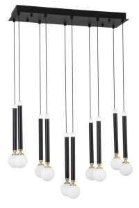 LAMPA WISZĄCA CZARNO ZŁOTA KULE BIAŁE DO SALONU JADALNI LUCES EXCLUSIVAS UNION LE41812