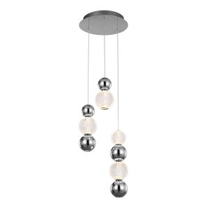 ITALUX OTER PND-83728-21W-3K-CH LAMPA WISZĄCA LED CHROM NA KOLE KULE