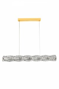 AZZARDO AZ6187 FLORENCE PENDANT DIMM GO LAMPA WISZĄCA ZŁOTA KRYSZTAŁOWA GLAMOUR NAD STÓŁ