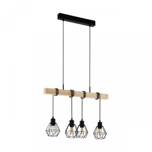 EGLO TOWNSHEND 43132 LAMPA WISZĄCA BELKA DREWNIANA Z KLOSZEM 