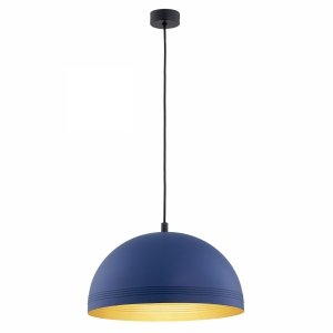 LAMPA WISZĄCA GRANATOWA METALOWA KOPUŁA ZE ZŁOTYM ŚRODKIEM DO KUCHNI NAD STÓŁ ARGON BONITA 8244