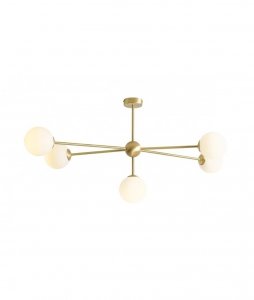 ALDEX WHITE PEARL 5 BRASS 1113PL_F40 LAMPA WISZĄCA MOSIĄDZ PATYNA BIAŁE KULE