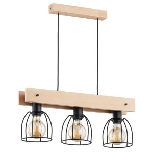 ALFA SOSNOWSCY FILAR 32212 LAMPA WISZĄCAINDUSTRIALNA CZARNA DRUCIANA Z DREWNEM BELKA DREWNIANA 