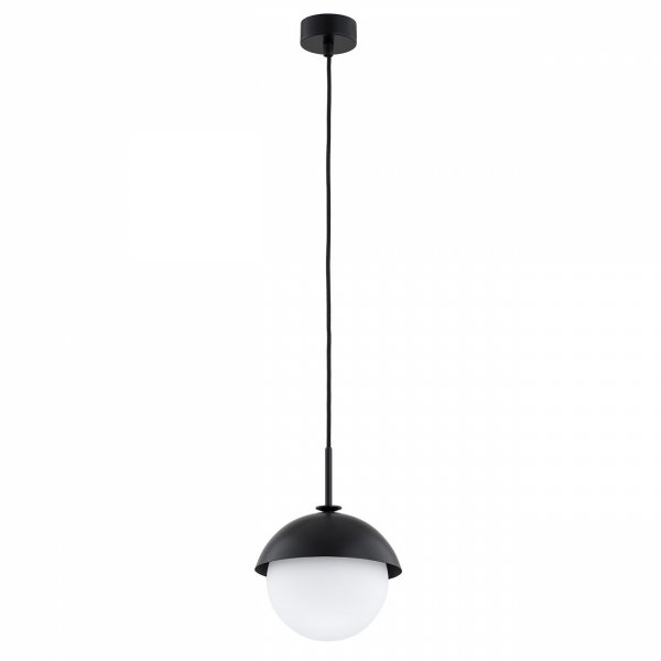 ARGON CAPPELLO 8295 LAMPA WISZĄCA CZARNA KULA BIAŁA SZKLANA