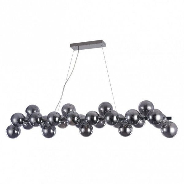 ITALUX CABELLA PND-5252-A-25-CH+SMK LAMPA WISZĄCA NOWOCZESNA CHROM SZKLANE DYMIONE KLOSZE 