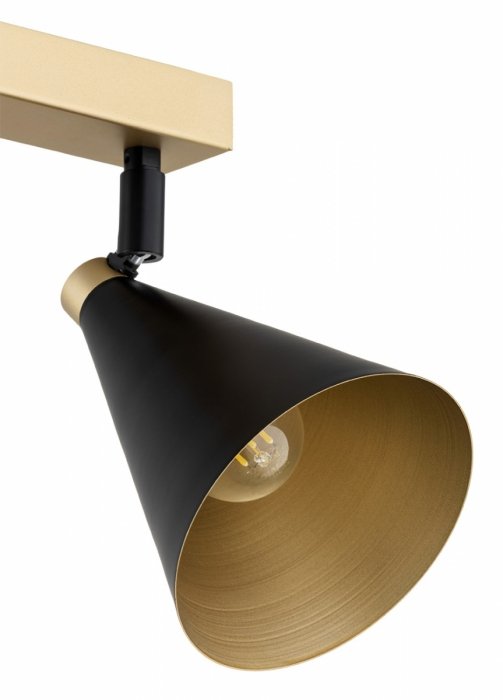 LAMPA SUFITOWA CZARNO ZŁOTA PLAFON SPOT REGULOWANY CZARNO ZŁOTY ARGON LUCINDA 7147