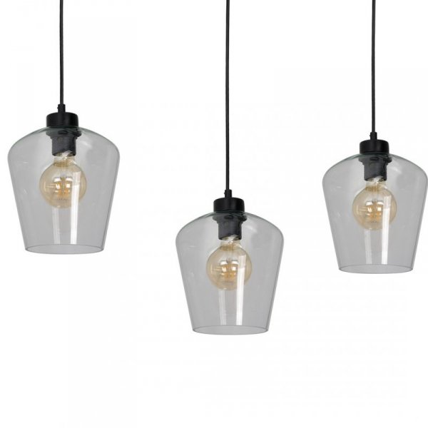 MILAGRO MLP6608 SANTIAGO CLEAR LAMPA WISZĄCA CZARNA KLOSZE PRZEŹROCZYSTE 