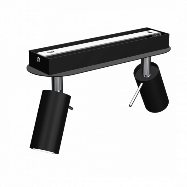 MILAGRO Lampa sufitowa PRESTON BLACK/CHROME 2x mini GU10