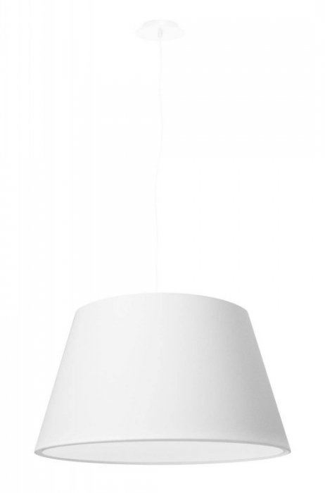 Żyrandol CONO 45 biały abażur tkanina, PCV, stal nowoczesna lampa wisząca sufitowa E27 LED SOLLUX LIGHTING