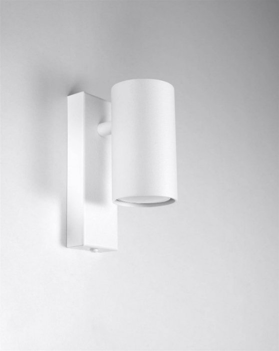 Kinkiet UTTI biały lampa ścienna tuba stal nowoczesne oświetlenie kierunek światła w dół LED GU10 SOLLUX LGHTNIG