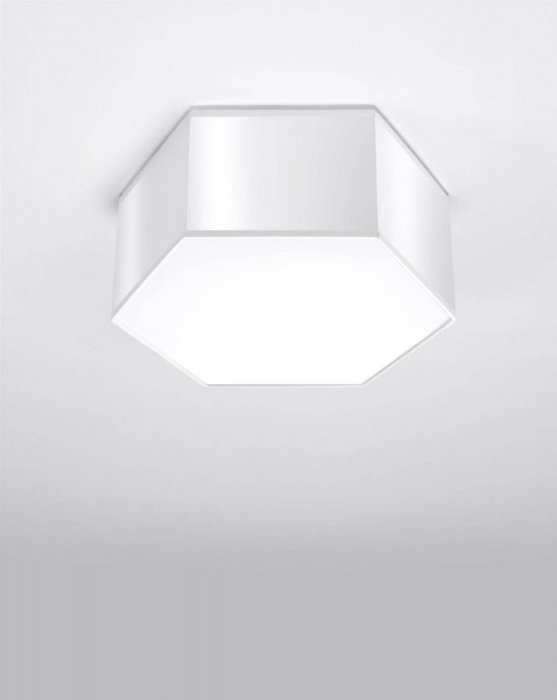 Plafon SUNDE 13 biały lampa na sufit PVC abażur geometryczna nowoczesna E27 LED SOLLUX LIGHTING