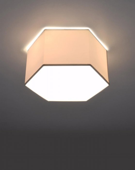 Plafon SUNDE 15 biały  lampa na sufit PVC abażur geometryczna nowoczesna E27 LED SOLLUX LIGHTING