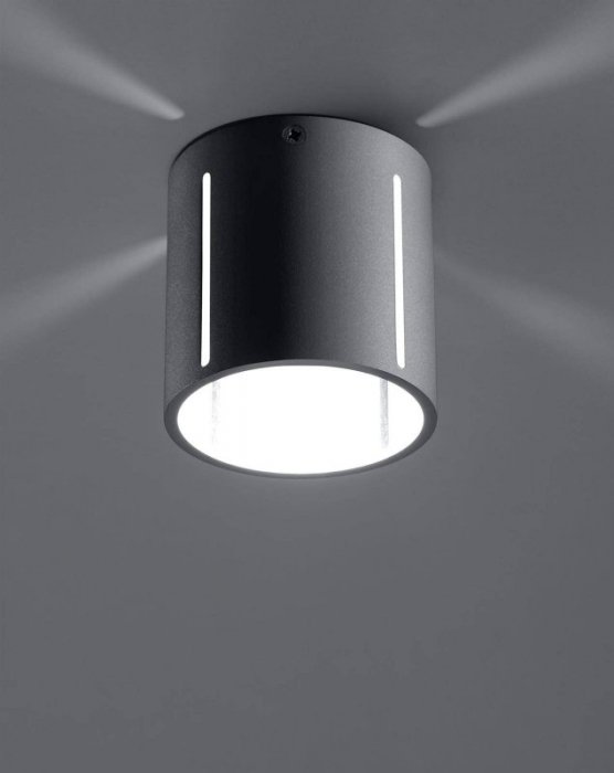 Plafon INEZ szary walec aluminium nowoczesna lampa z liniowym prześwitem sufitowa G9 LED SOLLUX LIGHTING
