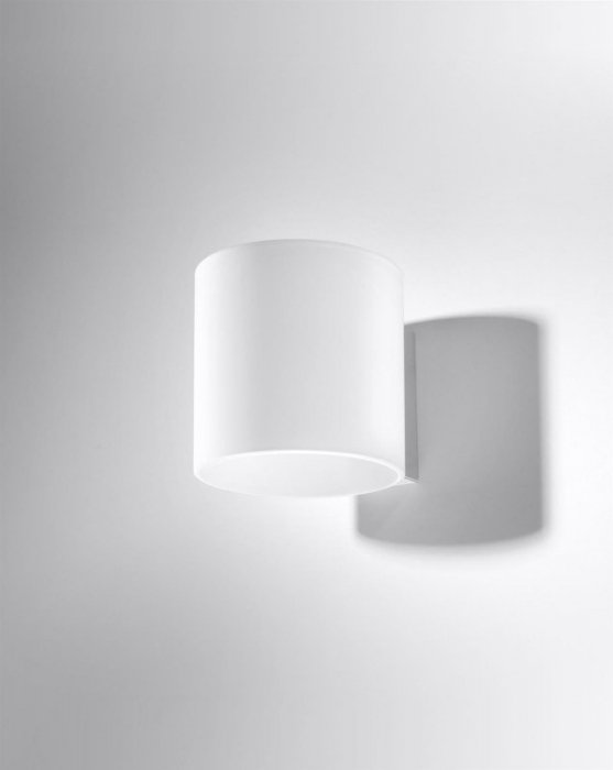 Kinkiet VICI biały szklany klosz tuba minimalistyczna lampa ścienna świeci góra i dół G9 LED SOLLUX LIGHTING