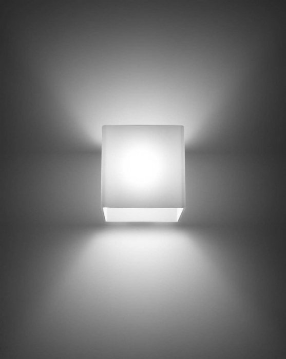 Kinkiet RICO szklany klosz kwadrat minimalistyczna lampa ścienna świeci góra i dół G9 LED SOLLUX LIGHTING