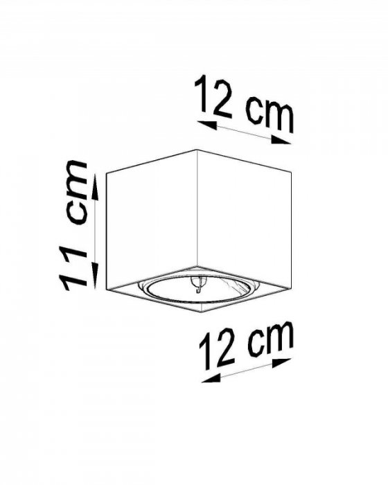 Plafon BLAKE szary kwadrat aluminium minimalistyczna lampa sufitowa Gu10/ES111 LED SOLLUX LIGHTING