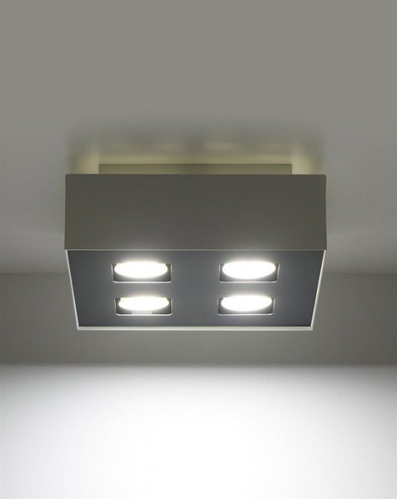 Plafon MONO 4 biały czarny lampa sufitowa stalowa kwadratowa nowoczesna Gu10 LED SOLLUX LIGHTING