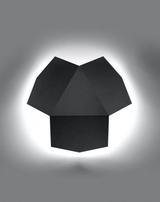 Kinkiet TRE czarny stalowa lampa ścienna modernistyczna G9 LED SOLLUX LIGHTING