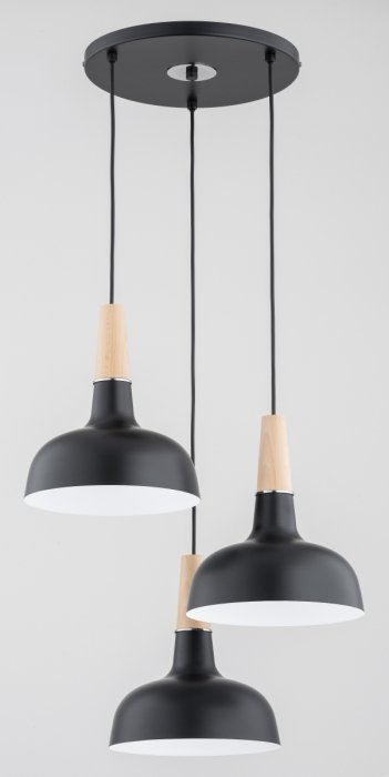 ALFA SOSNOWSCY GOXA BLACK 62388 LAMPA WISZĄCA METALOWA CZARNA Z DREWNEM LOFT W STYLU INDUSTRIALNYM NA KOLE