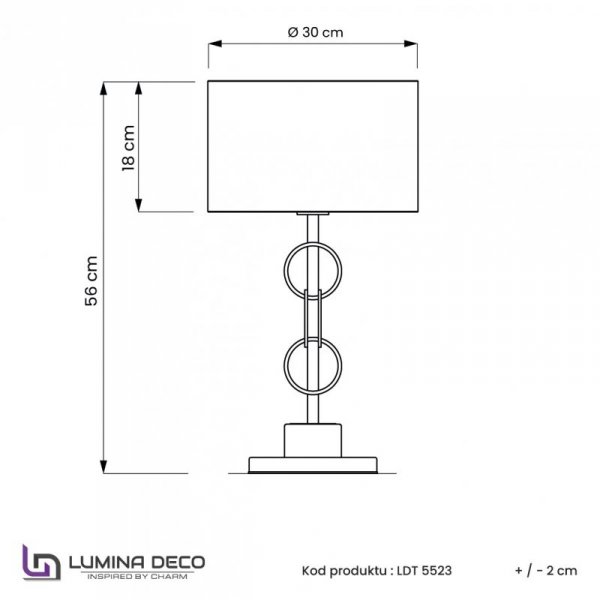 LUMINA DECO GLAMOUR LAMPA NOCNA BIAŁO-MOSIĘŻNA AZZARIA