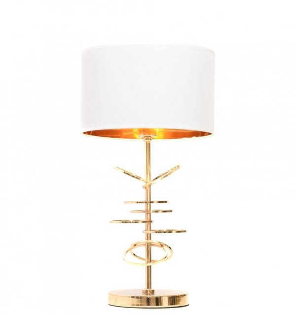 LUMINA DECO GLAMOUR LAMPA NOCNA BIAŁO-ZŁOTA MILARI