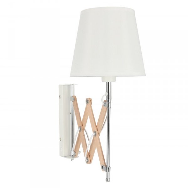 CANDELLUX MITO LAMPA KINKIET CHROM 1X40W E27 ABAŻUR BIAŁY