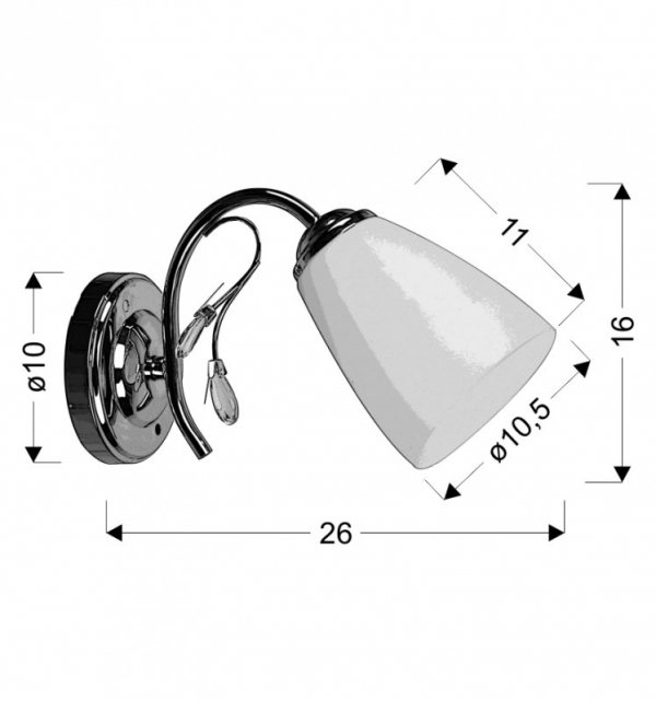 CANDELLUX URSELLA LAMPA KINKIET 1X40W E14 BIAŁY / SONIA