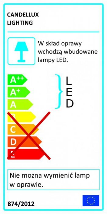 CANDELLUX SAK-02 AL/TR LED 3W LED 230V OPR. STROP. STAŁA KWADRATOWA SZKŁO AKRYLOWE TRANSP