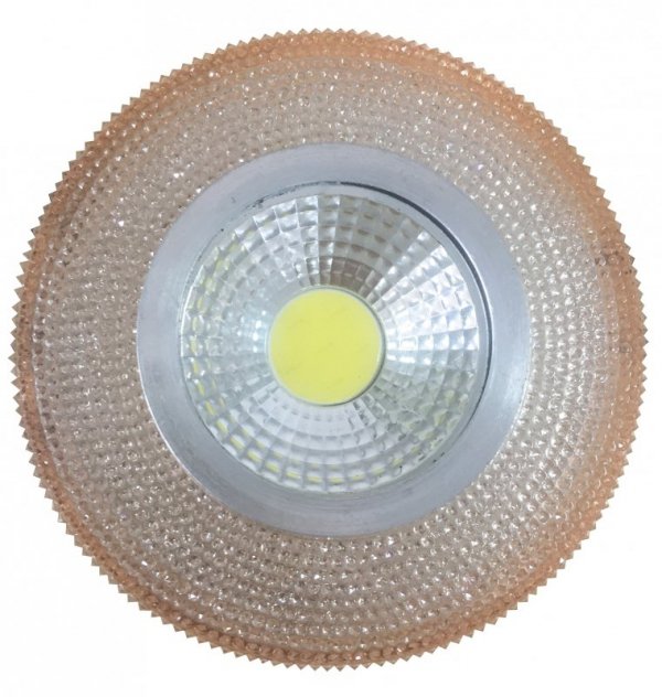 CANDELLUX SAK-04 AL/AM 5W LED COB 230V OPR. STROP. STAŁA OKRĄGŁA SZKŁO AKRYLOWE BURSZTYNO