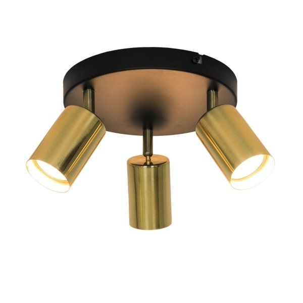 LAMPA PLAFON SPOT REFLEKTOR CZARNO ZŁOTY ZUMA GU13013C-3R VILA