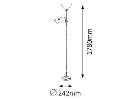 LAMPA PODŁOGOWA DO CZYTANIA CZARNA RABALUX 4062 ACTION