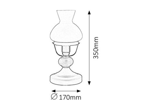 LAMPKA STOŁOWA NOCNA Z DREWNEM W STYLU RUSTYKALNYM LAMPA NAFTOWA RABALUX 7072 PETRONEL