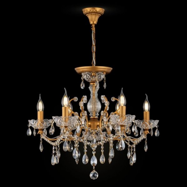 MAYTONI LAMPA wisząca żyrandol świecznikowy złoty kryształowy glamour Sevilla DIA004-06-G