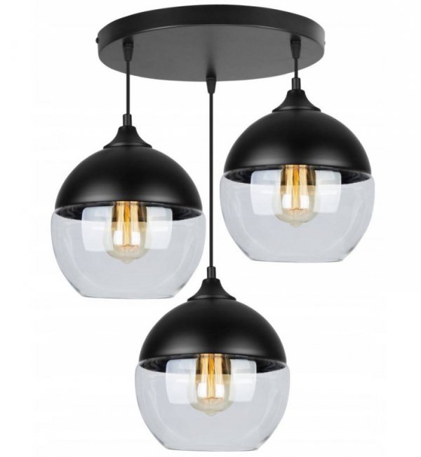 Lampa wisząca ze szklanymi kloszami - OSLO 2230/3/OW/B LIGHT HOME