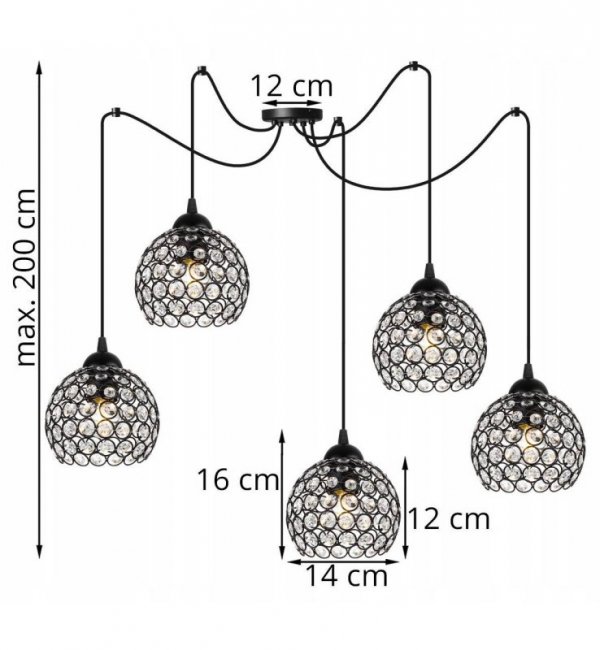 Lampa wisząca regulowana - SPIDER CRYSTAL 2221/5