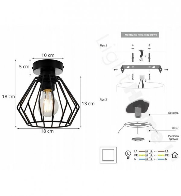 Lampa 1-płomienna LOFT  - NUVOLA 2035/KB