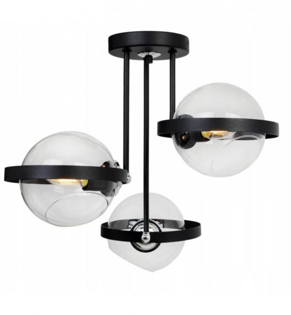 Lampa wisząca ze szklanymi kloszami - RING 2340/3/B LIGHT HOME