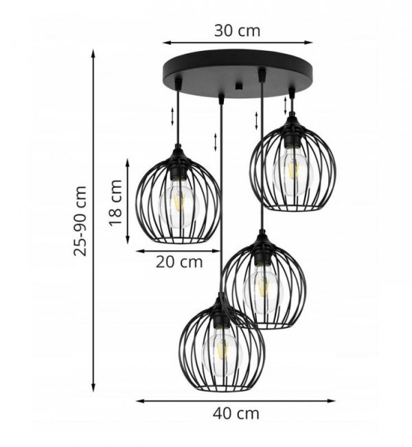 Lampa sufitowa nowoczesna - TORONTO 2245/4 LIGHT HOME