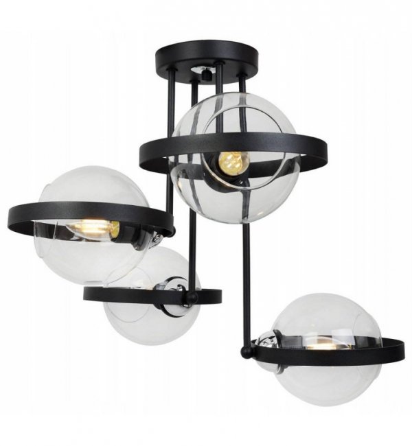 Lampa sufitowa ze szklanymi kloszami - RING HAGA 2345/4/B LIGHT HOME