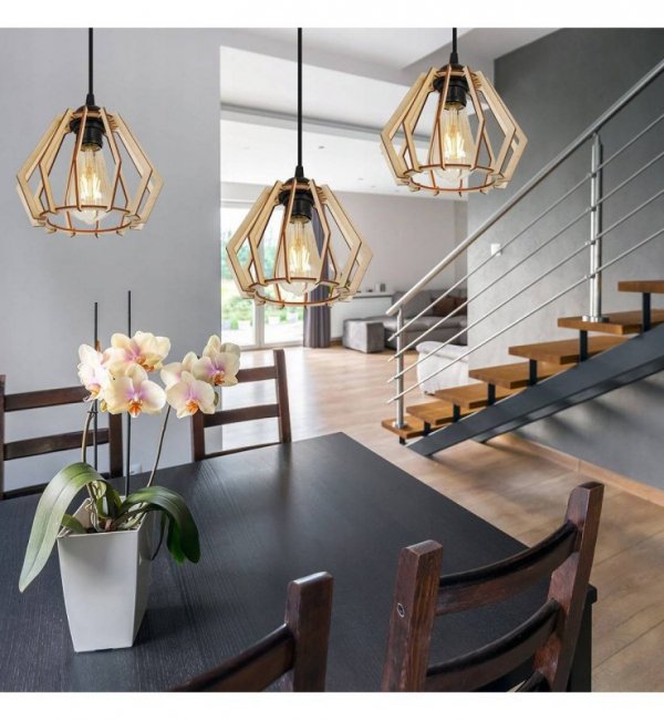 Lampa wisząca nowoczesna - SPIDER TIMBER 2360/3 LIGHT HOME