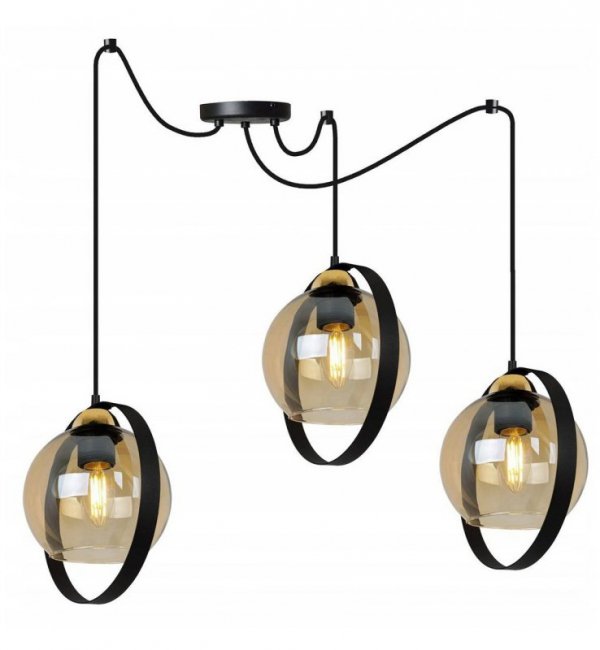 Lampa wisząca ze szklanymi kloszami - SPIDER RING HAGA 2346/3/M LIGHT HOME