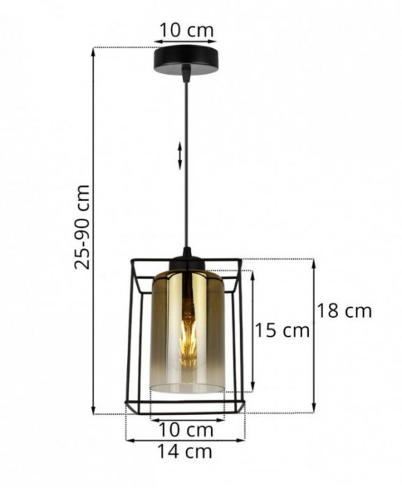 Lampa 1-płomienna LOFT  - HELLA CAGE 2365/1/Z