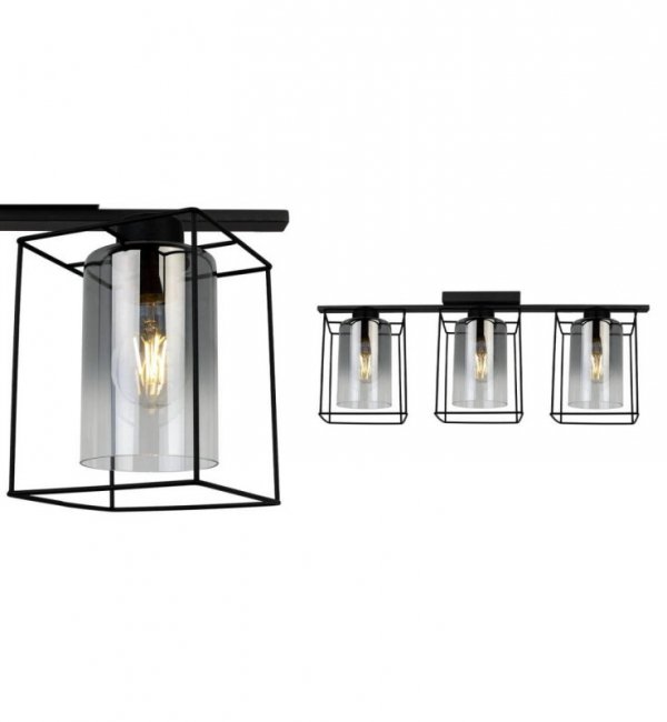 Lampa sufitowa ze szklanymi kloszami - HELLA CAGE 2365/3/G LIGHT HOME