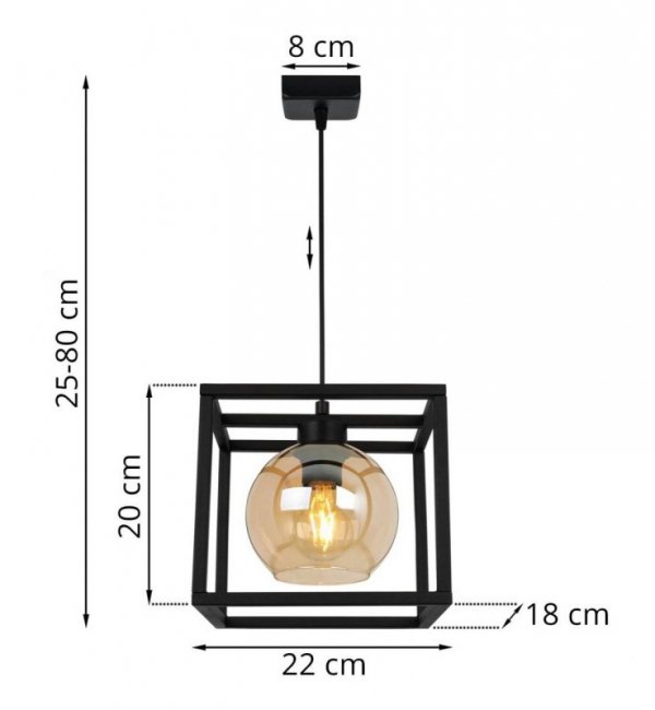 Lampa 1-płomienna LOFT  - HAGA CAGE 2370/1/M