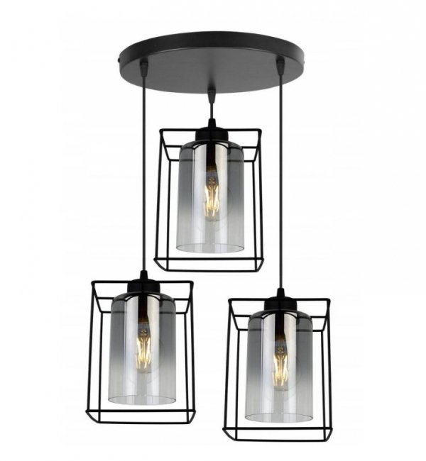 Lampa wisząca ze szklanymi kloszami - HELLA CAGE 2365/3/OW/G LIGHT HOME