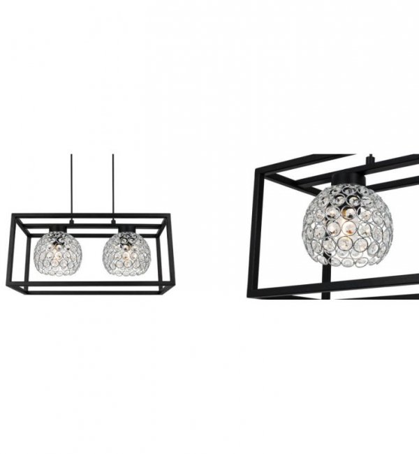 Lampa wisząca nowoczesna - CRYSTAL CAGE 2370/2/CH LIGHT HOME