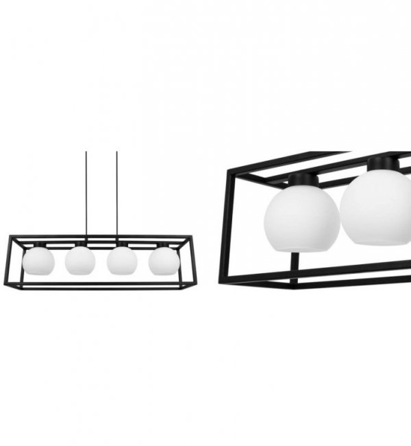 Lampa wisząca ze szklanymi kloszami - ELIZA CAGE 2370/4 LIGHT HOME