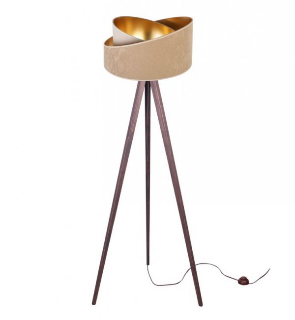 LAMPA PODŁOGOWA TRÓJNÓG ABAŻUR WELUROWY KOLORY MEDIOLAN LIGHT HOME