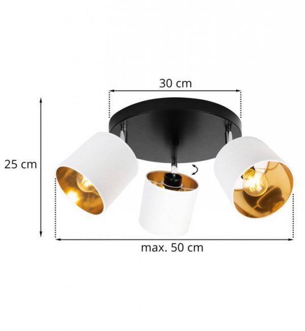 Lampa sufitowa nowoczesna - GAMA 2125/3OP/B LIGHT HOME